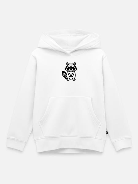 Waschbär - Kinder Premium Organic Hoodie - Weiß