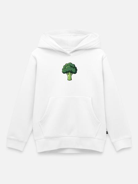 Brokkoli - Kinder Premium Organic Hoodie - Weiß