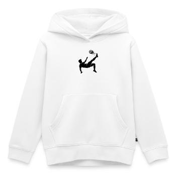 Fallrückzieher Fussball Silhouette - Kinder Premium Organic Hoodie - Weiß - Vorne - AI Model Kid Female (0cm)