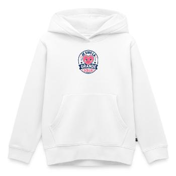 Je Suis La Grande Sœur Kawaii - Sweat Premium à capuche enfant bio - blanc - Devant - AI Model Kid Female (0cm)