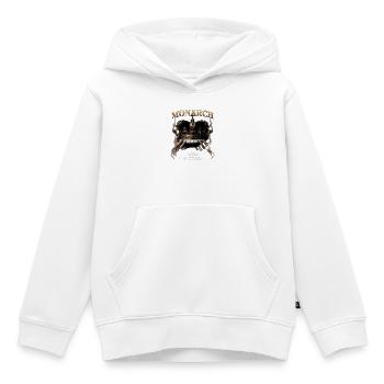 Couronne du Monarque Flammes Sombres - Sweat Premium à capuche enfant bio - blanc - Devant - AI Model Kid Female (0cm)