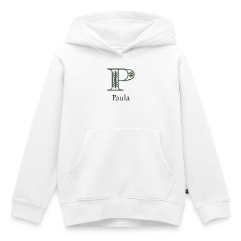 Monogramm P mit botanischem Ornament - Kinder Premium Organic Hoodie - Weiß - Vorne - AI Model Kid Female (0cm)
