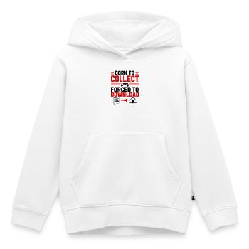 Born to collect Gamer Geek gaming - Kids Premium Organic Hoodie - white - Front - AI Model Kid Female (0cm)
