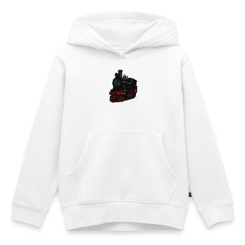 Aspect rétro de locomotive à vapeur - Sweat Premium à capuche enfant bio - blanc - Devant - AI Model Kid Female (0cm)