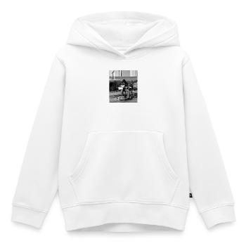 Musicien de rue à la guitare - Sweat Premium à capuche enfant bio - blanc - Devant - AI Model Kid Female (0cm)