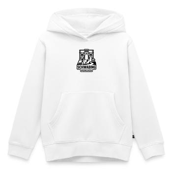 München Schwabing – Minimalistisches Skyline  - Kinder Premium Organic Hoodie - Weiß - Vorne - AI Model Kid Female (0cm)