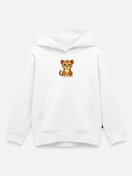 Süßes Gepardenbaby-Gepard - Kinder Premium Organic Hoodie - Weiß
