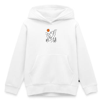Cadeau pour randonnée en ligne des montagnes Canyon - Sweat Premium à capuche enfant bio - blanc - Devant - AI Model Kid Female (0cm)
