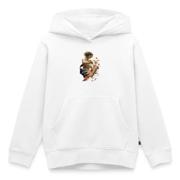 Éclat créateur surréaliste - Sweat Premium à capuche enfant bio - blanc - Devant - AI Model Kid Female (0cm)