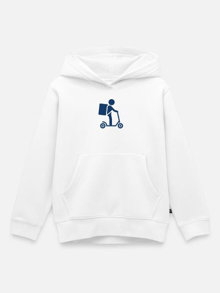 Kurier-Lieferroller Solid Icon - Kinder Premium Organic Hoodie - Weiß