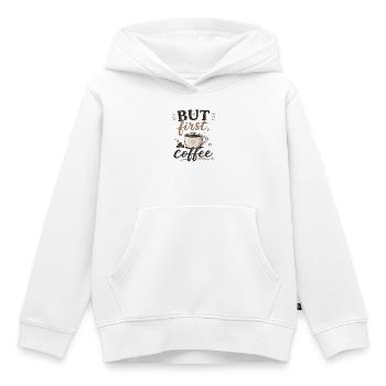 Aber zuerst Kaffee - Kinder Premium Organic Hoodie - Weiß - Vorne - AI Model Kid Female (0cm)