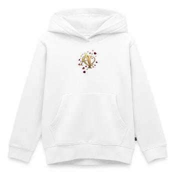 GoldeneInitialen AI mit Herzrahmen - Kinder Premium Organic Hoodie - Weiß - Vorne - AI Model Kid Female (0cm)