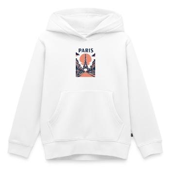 Paris Pink Sky – Eiffelturm und Straße - Kinder Premium Organic Hoodie - Weiß - Vorne - AI Model Kid Female (0cm)