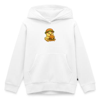 Süßes Huhn Küken Cartoon Burger Lustig - Kinder Premium Organic Hoodie - Weiß - Vorne - AI Model Kid Female (0cm)