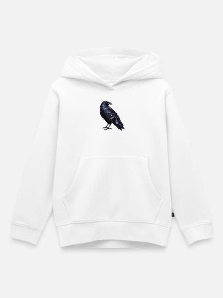 Irisierender Rabe um Mitternacht - Kinder Premium Organic Hoodie - Weiß