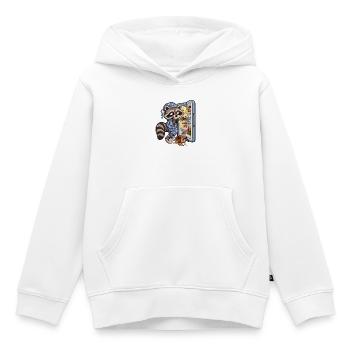 Waschbär auf nächtlicher Snacktour - Kinder Premium Organic Hoodie - Weiß - Vorne - AI Model Kid Female (0cm)