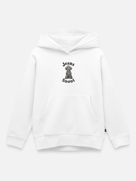 Grauer Pudel im Jeansflicken-Stil - Kinder Premium Organic Hoodie - Weiß