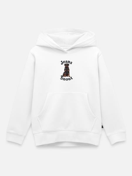 Rottweiler im Jeansflicken-Stil - Kinder Premium Organic Hoodie - Weiß