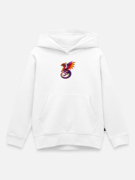 Drache - Kinder Premium Organic Hoodie - Weiß