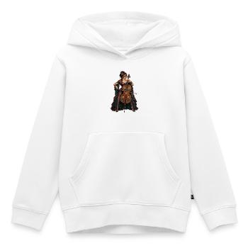 Cello Diva im ArtNouveau Gewand - Kinder Premium Organic Hoodie - Weiß - Vorne - AI Model Kid Female (0cm)
