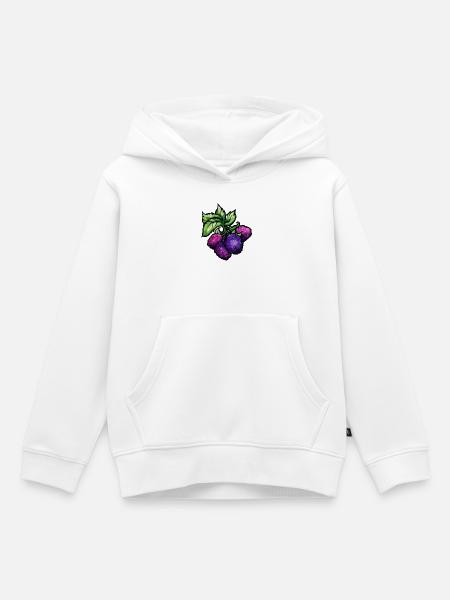 Aquarell-Himbeercluster - Kinder Premium Organic Hoodie - Weiß
