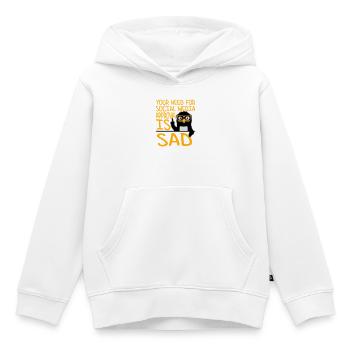 Need for social media approval is sad Pinguin Nerd - Kinder Premium Organic Hoodie - Weiß - Vorne - AI Model Kid Female (0cm)