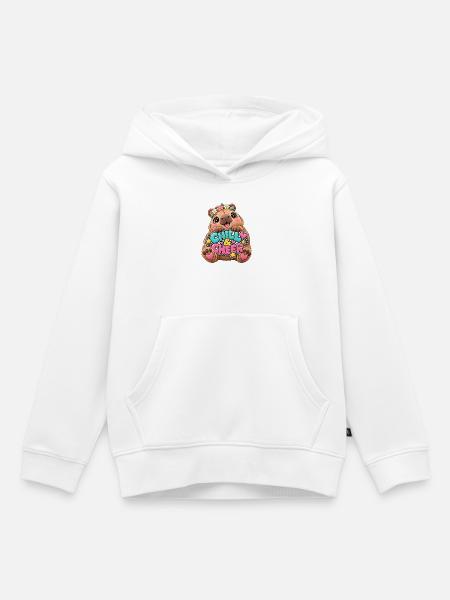 Kuschelbär Chill & Cheer - Kinder Premium Organic Hoodie - Weiß