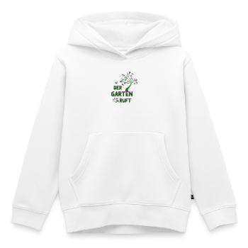 Der Garten ruet – Neongrün & Pink Botanik - Kinder Premium Organic Hoodie - Weiß - Vorne - AI Model Kid Female (0cm)