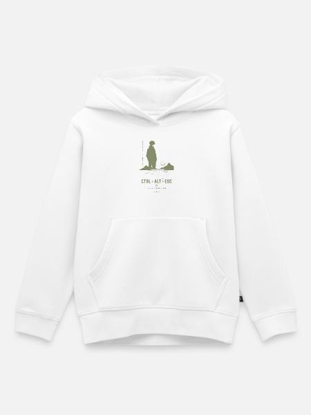Ctrl Alt Esc Retro Skyline - Kinder Premium Organic Hoodie - Weiß