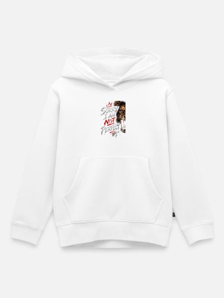 Nicht perfekte Tigerbürsten-Grafik - Kinder Premium Organic Hoodie - Weiß