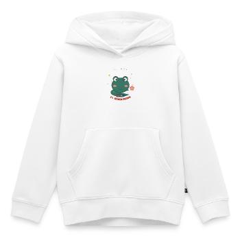 Kleiner Frosch 1% Verbleibend - Kinder Premium Organic Hoodie - Weiß - Vorne - AI Model Kid Female (0cm)