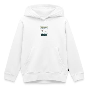 Pilzsuche – schau nach unten, geh langsam - Kinder Premium Organic Hoodie - Weiß - Vorne - AI Model Kid Female (0cm)