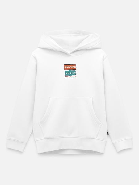 Sichtbare Reparatur — Gepatcht, nicht versteckt - Kinder Premium Organic Hoodie - Weiß