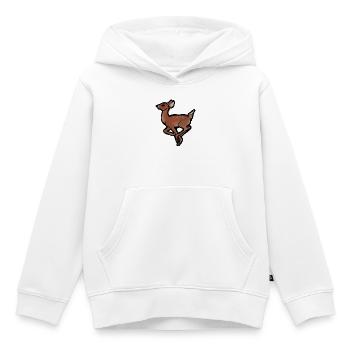Rehkitz-in-Bewegung-Silhouette - Kinder Premium Organic Hoodie - Weiß - Vorne - AI Model Kid Female (0cm)