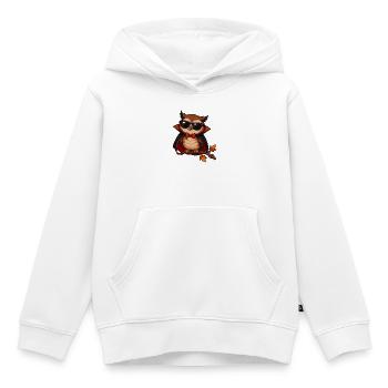 Sonnenbrillen-Eule im Cape - Kinder Premium Organic Hoodie - Weiß - Vorne - AI Model Kid Female (0cm)