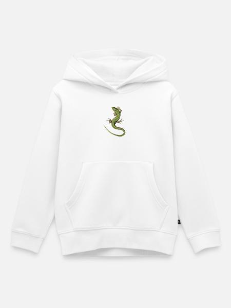 Eidechse - Kinder Premium Organic Hoodie - Weiß