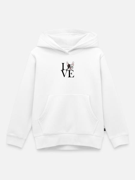 franz Bulldogge black - Kinder Premium Organic Hoodie - Weiß