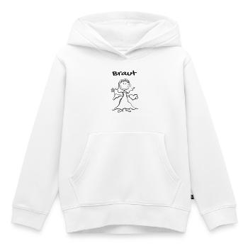 Braut Strichmännchen mit Herz - Hochzeit - heirat - Kinder Premium Organic Hoodie - Weiß - Vorne - AI Model Kid Female (0cm)