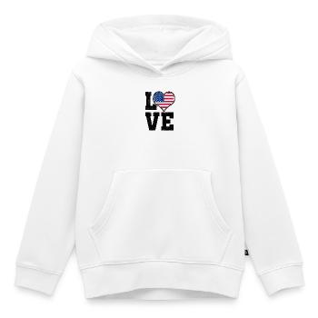Liefde USA - Kinder Premium hoodie biologisch - wit - Voor - AI Model Kid Female (0cm)