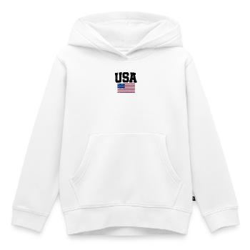 United States - Kids Premium Organic Hoodie - white - Front - AI Model Kid Female (0cm)