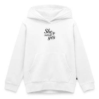 She said yes! - Kinder Premium Organic Hoodie - Weiß - Vorne - AI Model Kid Female (0cm)