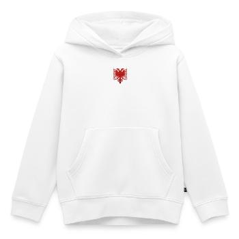 Aigle albanais « Drapeau albanais » - Sweat Premium à capuche enfant bio - blanc - Devant - AI Model Kid Female (0cm)