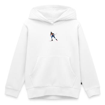 biathlon - Sweat Premium à capuche enfant bio - blanc - Devant - AI Model Kid Female (0cm)