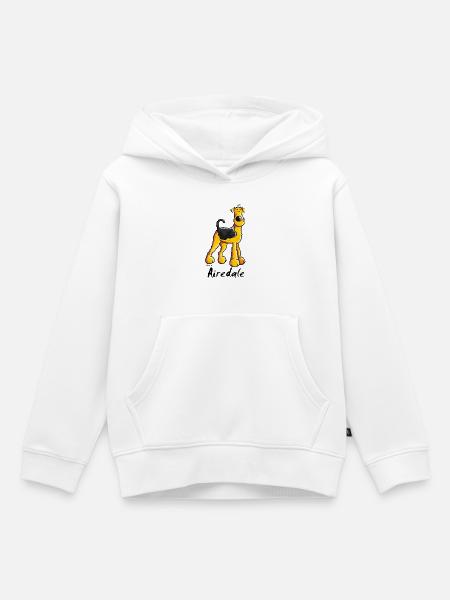Fröhlicher Airedale Terrier - Kinder Premium Organic Hoodie - Weiß