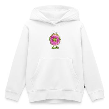 Frosch versteckt sich hinter Donut - Cookie - Kinder Premium Organic Hoodie - Weiß - Vorne - AI Model Kid Female (0cm)