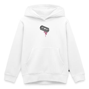 Lame de rasoir avec le cœur et le sang - Sweat Premium à capuche enfant bio - blanc - Devant - AI Model Kid Female (0cm)