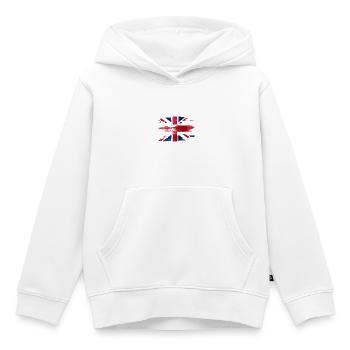 Union Jack versengt - Kinder Premium Organic Hoodie - Weiß - Vorne - AI Model Kid Female (0cm)