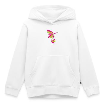 Colibri 001 - Sweat Premium à capuche enfant bio - blanc - Devant - AI Model Kid Female (0cm)