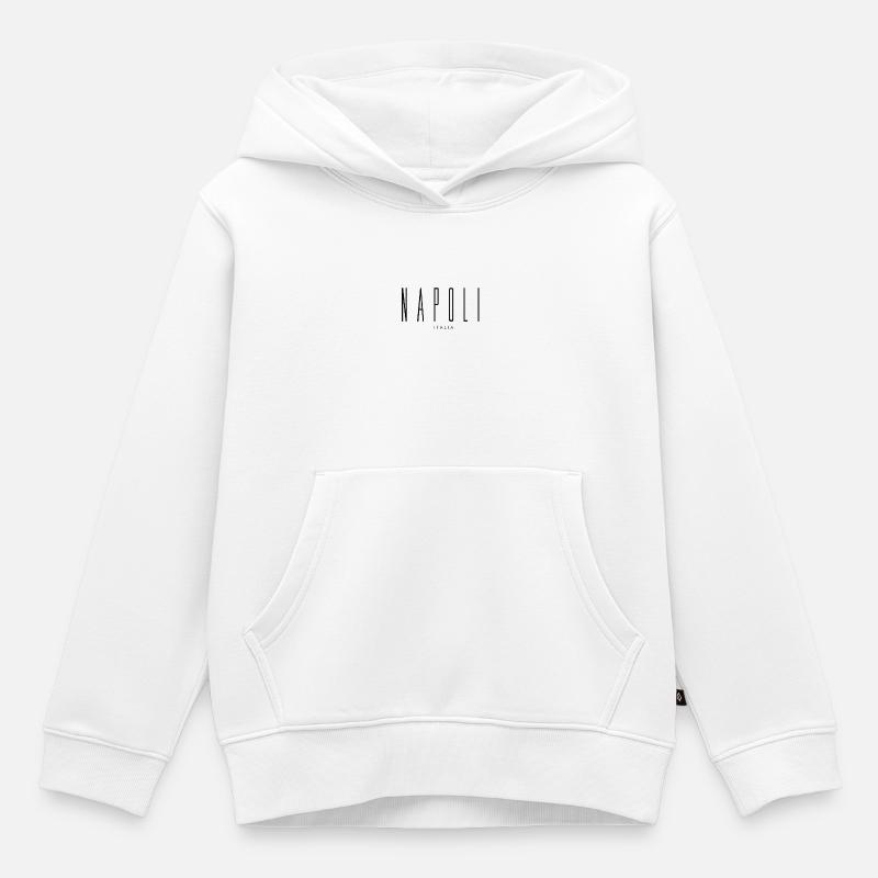 Napoli Italia - Sweat Premium à capuche enfant bio - blanc
