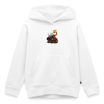 5ème anniversaire Monster Truck - Sweat Premium à capuche enfant bio - blanc - Devant - AI Model Kid Female (0cm)